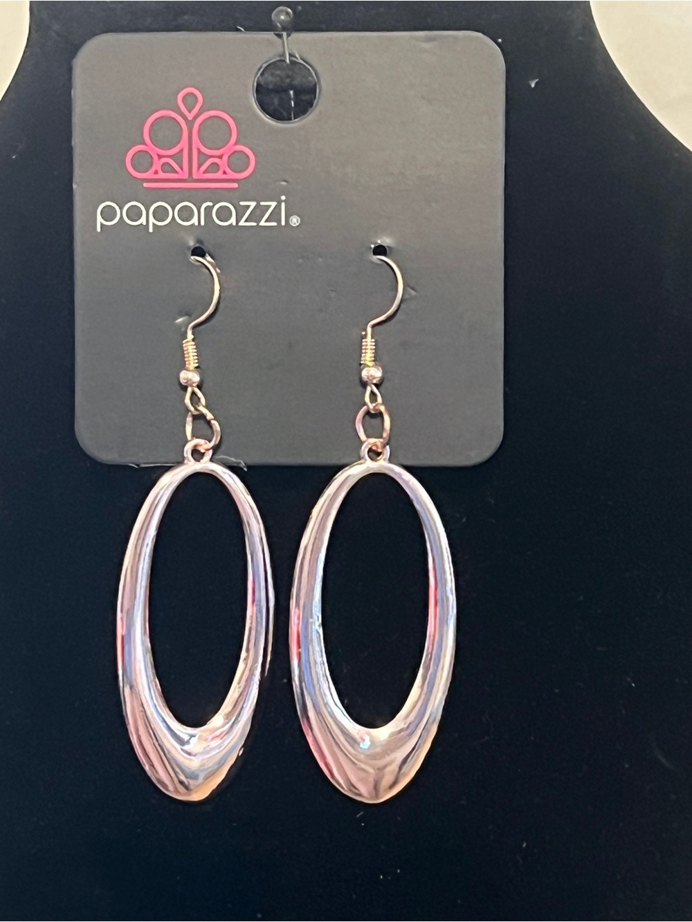 Paparazzi Polished Rose Gold Oval Hoop Drop Earrings